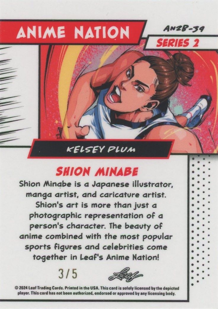 Kelsey Plum 2024 Leaf Anime Nation Green #3/5 #AN2B-39 Aces!