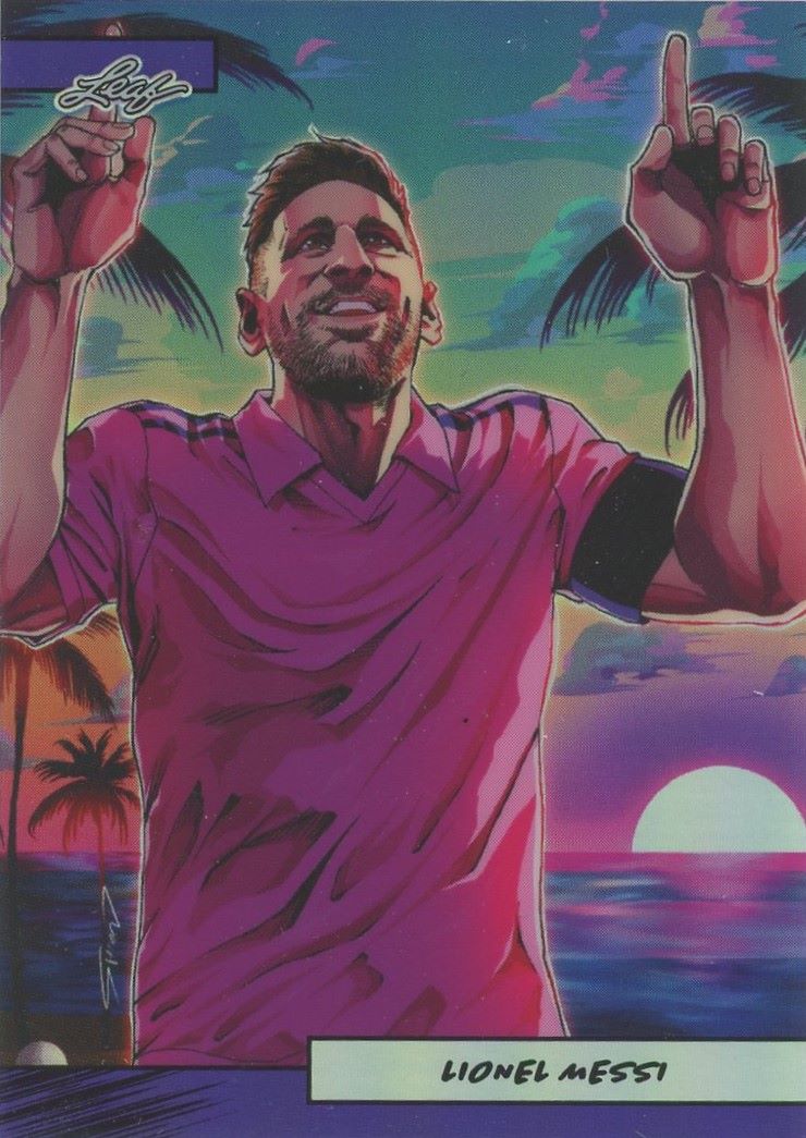 2024 Leaf Metal Lionel Messi Anime Nation Series 2 Purple #/75 #AN2B