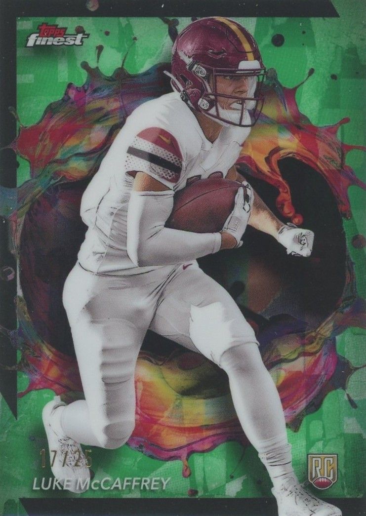 Luke McCaffrey 2024 Topps Finest Rookie RC Green #17/25 #264