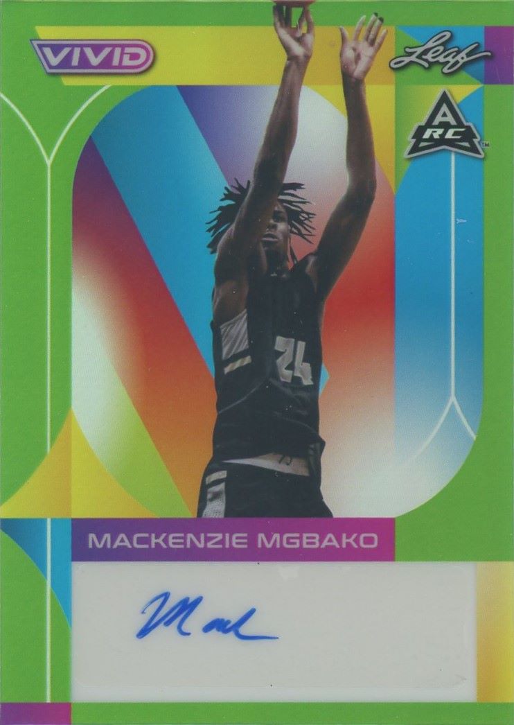Mackenzie Mgbako 2022-23 Leaf Vivid Green Auto #10/15 #BA-MM1