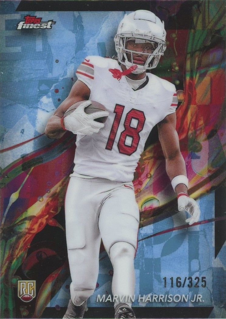 Marvin Harrison Jr 2024 Topps Finest Rookie RC Sky Blue Refractor #/325 #89 Cardinals
