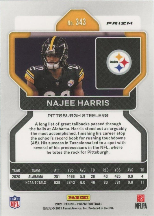 Najee Harris 2021 Panini Prizm Orange Disco Rookie RC #343