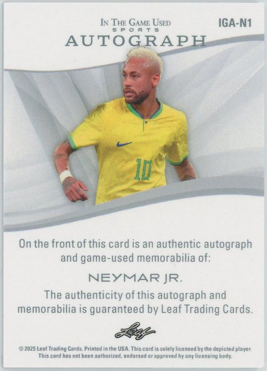 2025 Leaf In The Game Used Neymar Jr. Patch Auto Blue #10/25 #IGA-N1