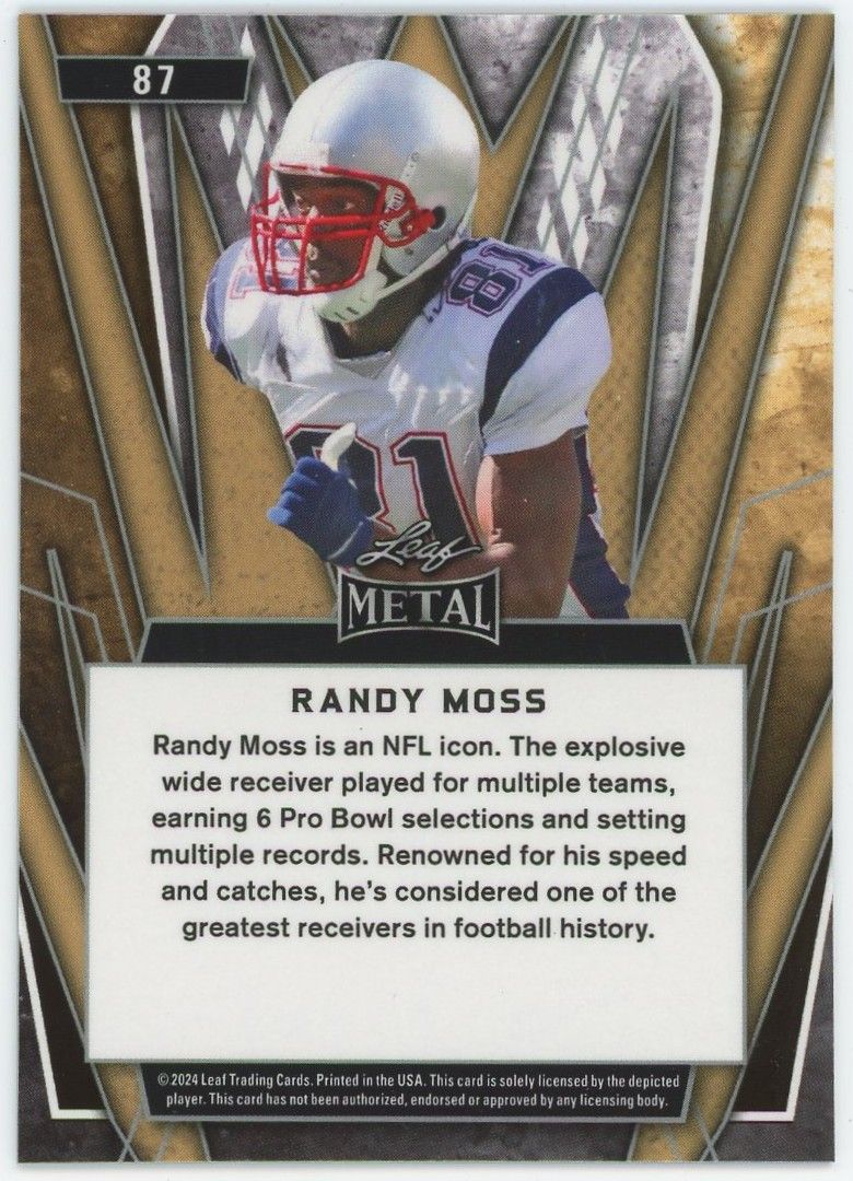2024 Leaf Metal Football Randy Moss #87
