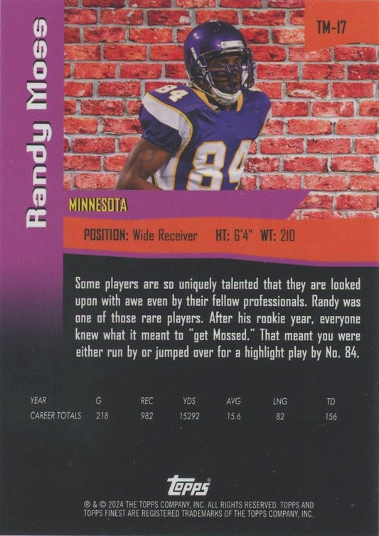 Randy Moss 2024 Topps Finest Vikings The Man Sp Ssp Case Hit Vikings