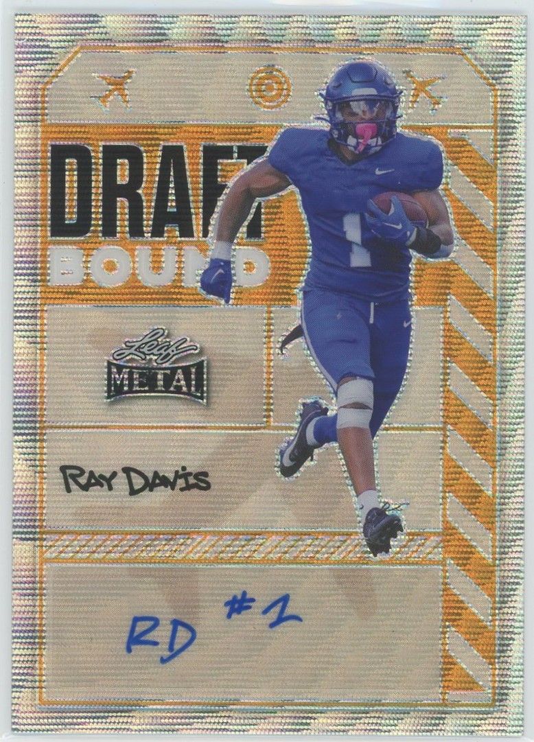 2024 Leaf Metal Football Ray Davis Draft Bound Silver Shimmer #1/1 #DB-RD1