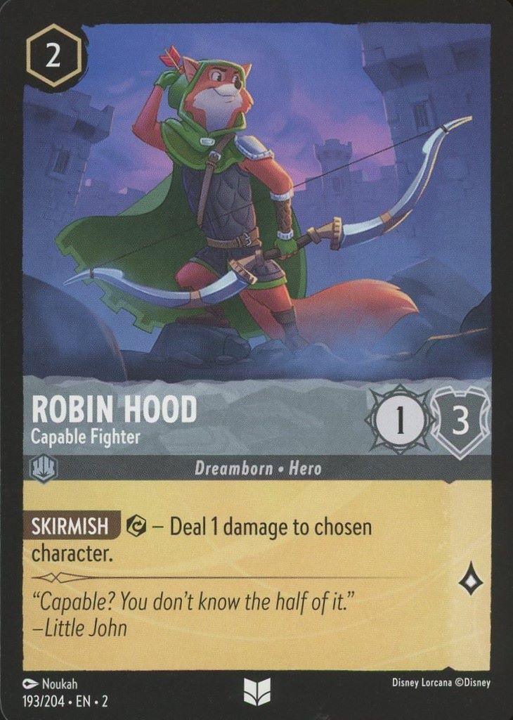 Disney Lorcana: Rise of the Floodborn Robin Hood Capable Fighter #193 Uncommon