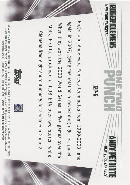 2023 Topps Series 1 Roger Clemens Andy Pettitte One-Two Punch #12P-6