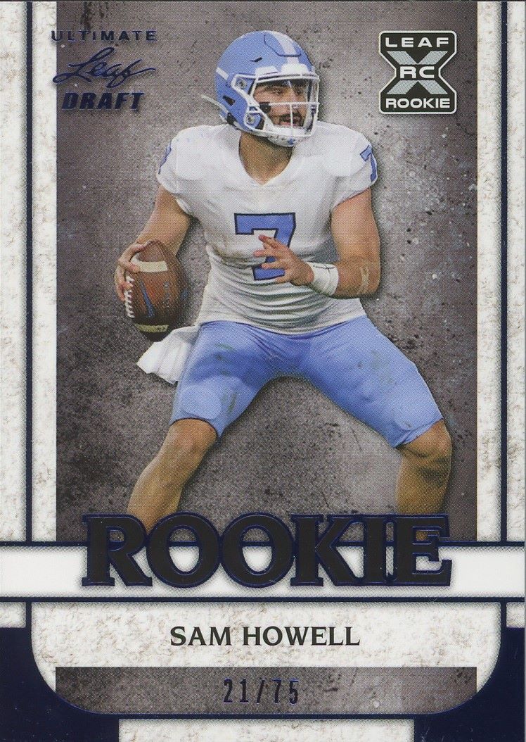 2022 Leaf Ultimate Draft Sam Howell Rookie Navy #/75 #16