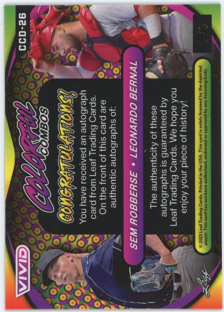 2023 Leaf Vivid Sem Robberse & Leonardo Bernal Orange Mojo Auto #2/3