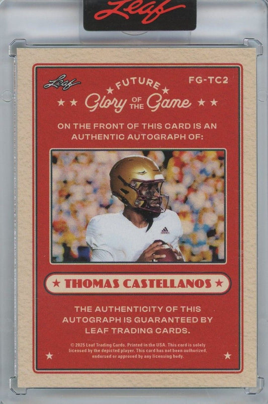 2025 Leaf Glory of the Game Thomas Castellanos Future Platinum Auto #6/99 #FG-TC2