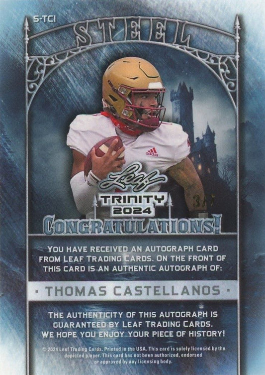 Thomas Castellanos 2024 Leaf Trinity Steel Valadium Blue Auto #3/7 #S-TC1