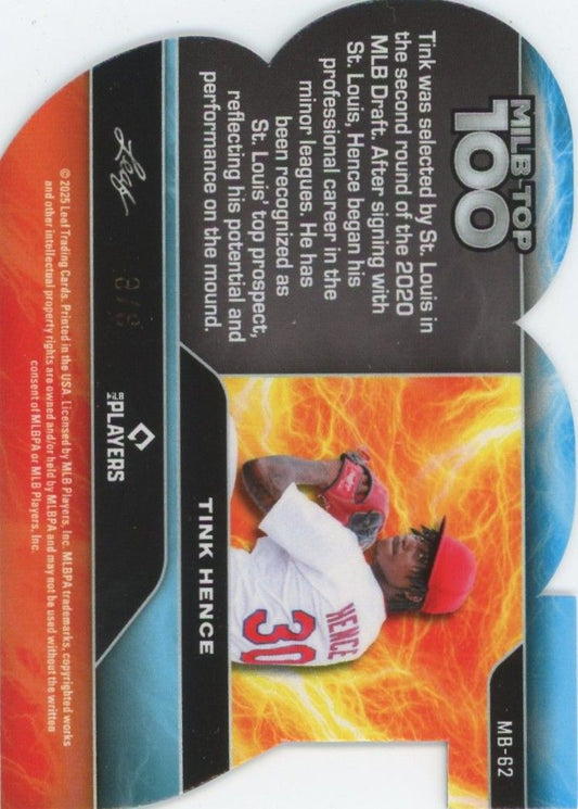 2025 Leaf Baseball Nation Tink Hence MILB Top 100 Purple Shimmer #8/8 #MB-62