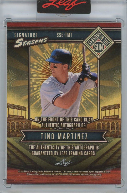 Tino Martinez 2025 Leaf Season in the Sun Signature Seasons Auto #2/35 #SSE-TM1