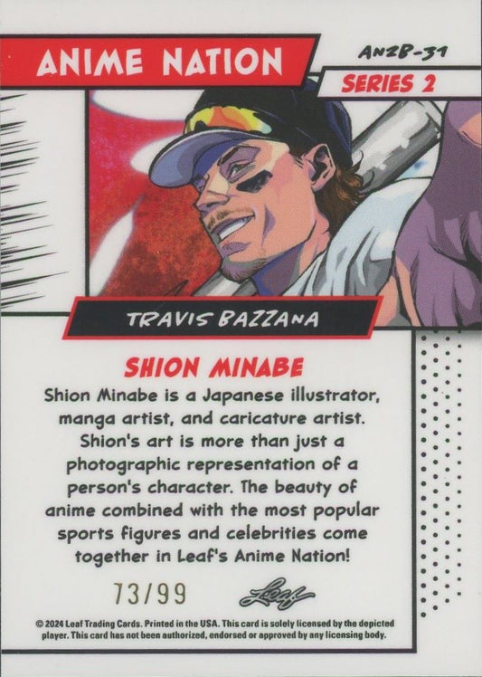 Travis Bazzana 2024 Leaf Metal Anime Nation Silver #73/99 #AN2B-31