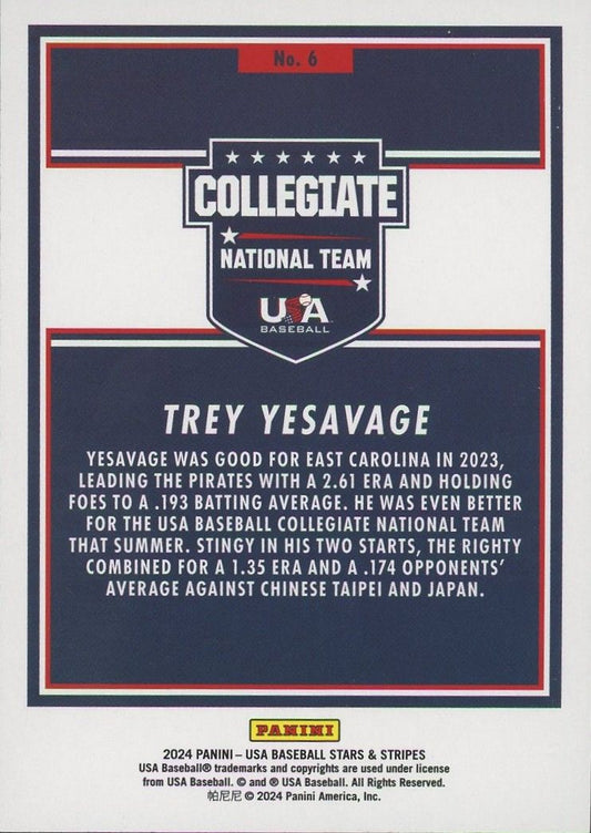 Trey Yesavage 2024 Panini Stars and Stripes Stripes #6