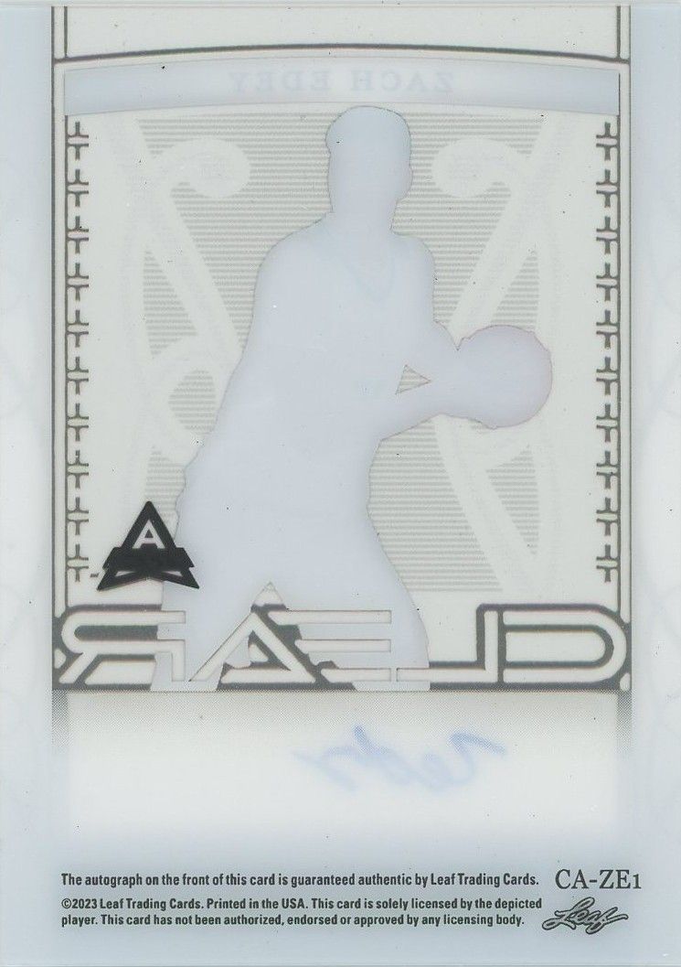 Zach Edey 2022-23 Leaf Trinity Clear Auto Gold RC #9/35 #CA-ZE1