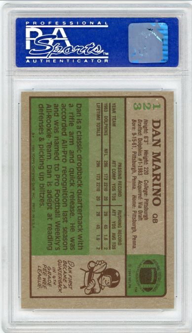 1984 Topps Dan Marino Rookie #123 PSA 7