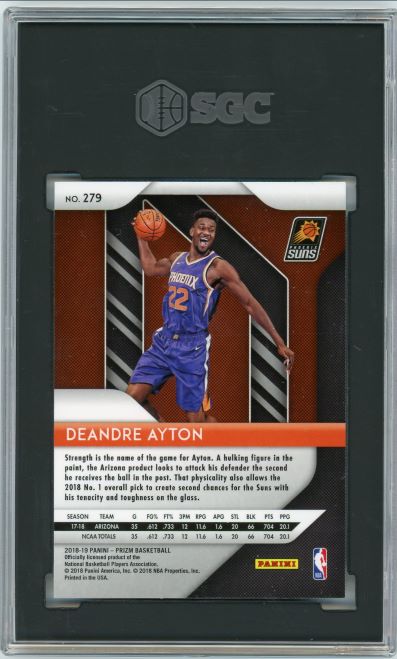 2018-19 Prizm Deandre Ayton Rookie #279 SGC 9