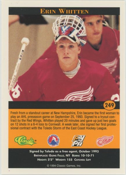 1994 Classic Erin Whitten Pro Hockey Prospects #249