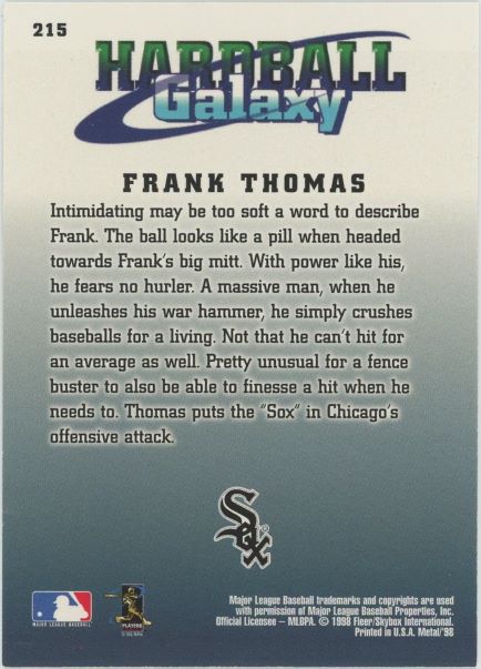 1998 Sky Box Frank Thomas Metal Universe #215