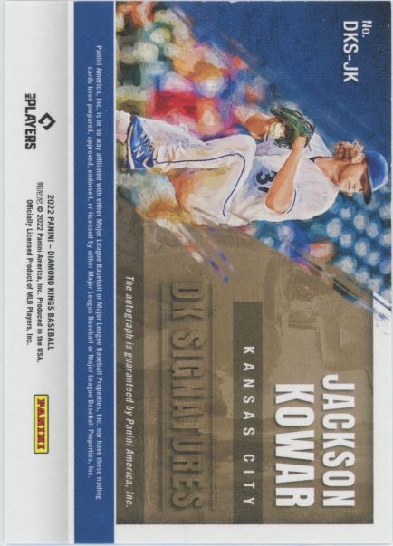 2022 Panini Diamond Kings Jackson Kowar DK Signatures Auto Rookie