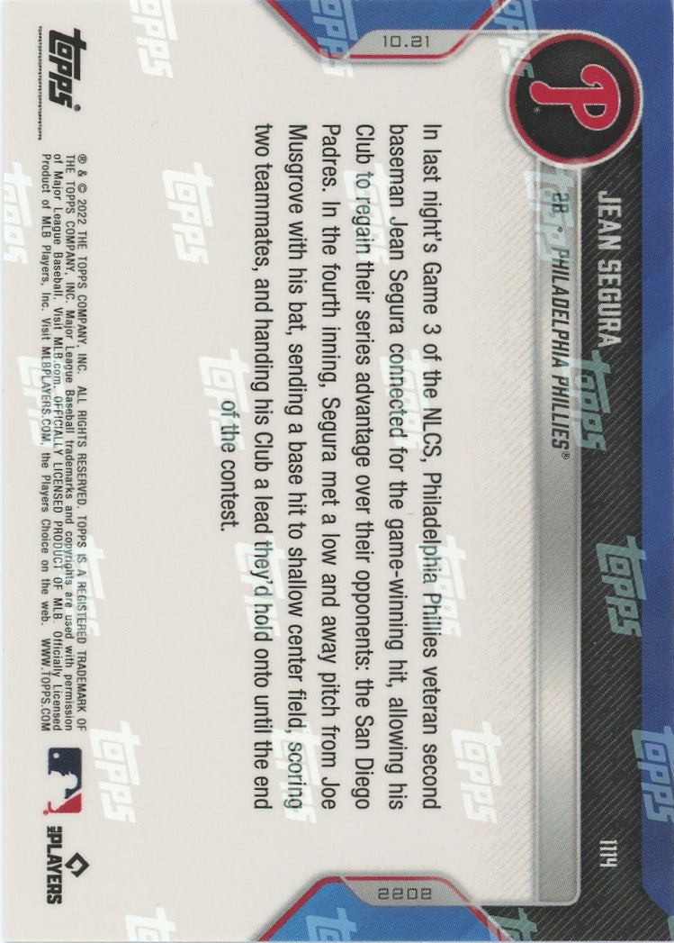 2022 Topps Now Jean Segura NLCS Purple #17/25 #1114