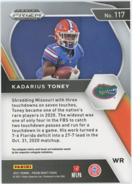 2021 Panini Prizm Draft Picks Kadarius Toney Rookie #117