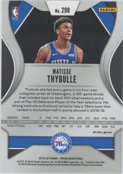 2019-20 Panini Prizm Matisse Thybulle Red, White, & Blue Rookie #290