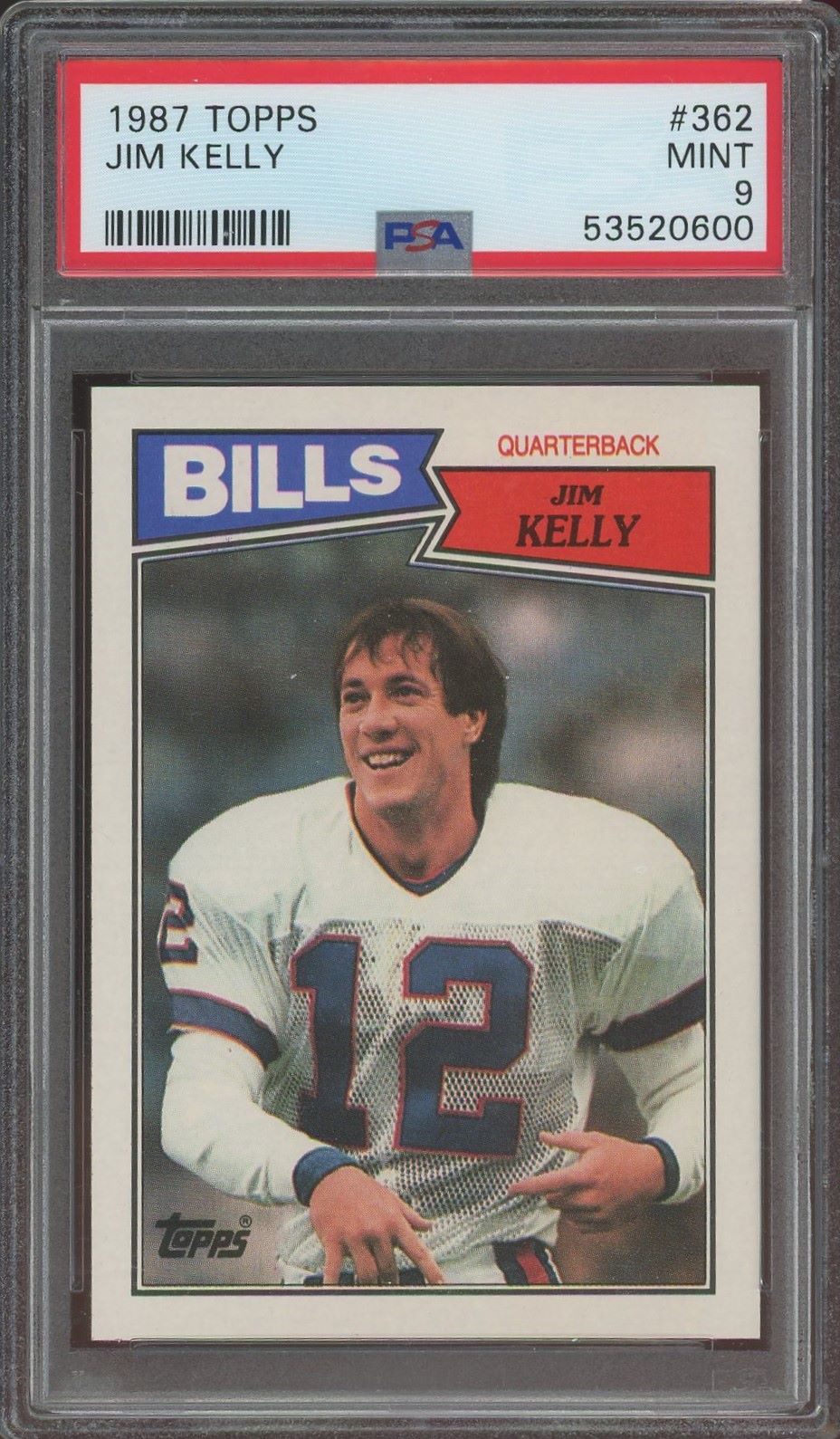 1987 Topps Football Jim Kelly #362 PSA 9