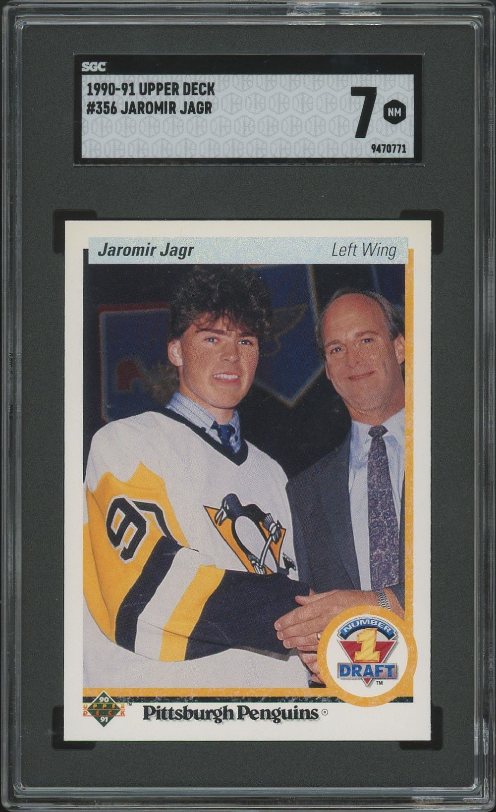 1990-91 Upper Deck Jaromir Jagr Rookie #356 SGC 7