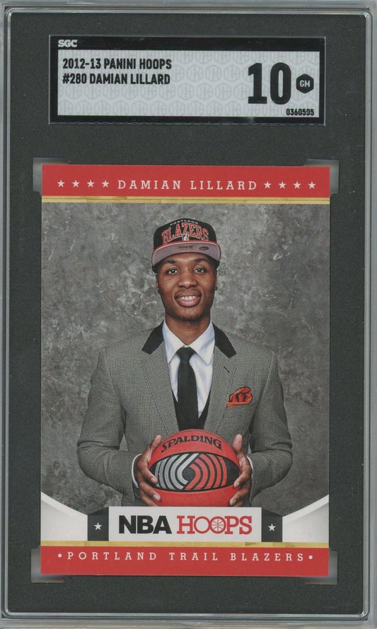 Damien Lillard 2012-13 Hoops Rookie Rc SGC 10 #280 Trailblazers