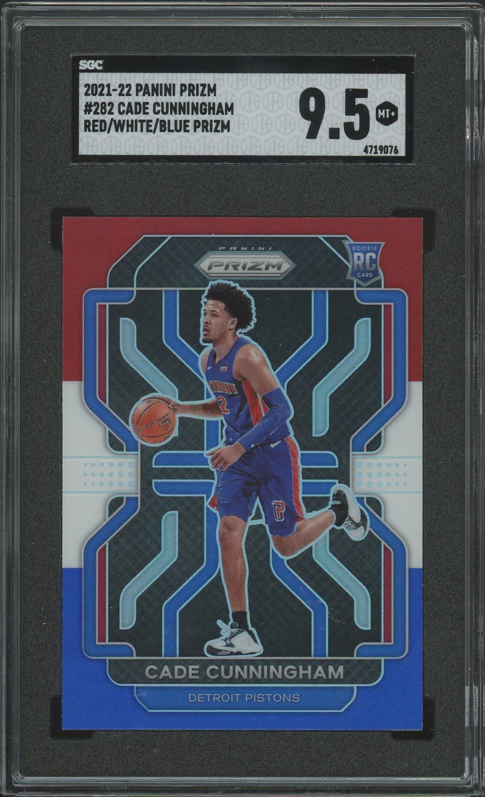 2021-22 Panini Prizm Cade Cunningham Red/White/Blue Rookie #282 SGC 9.5