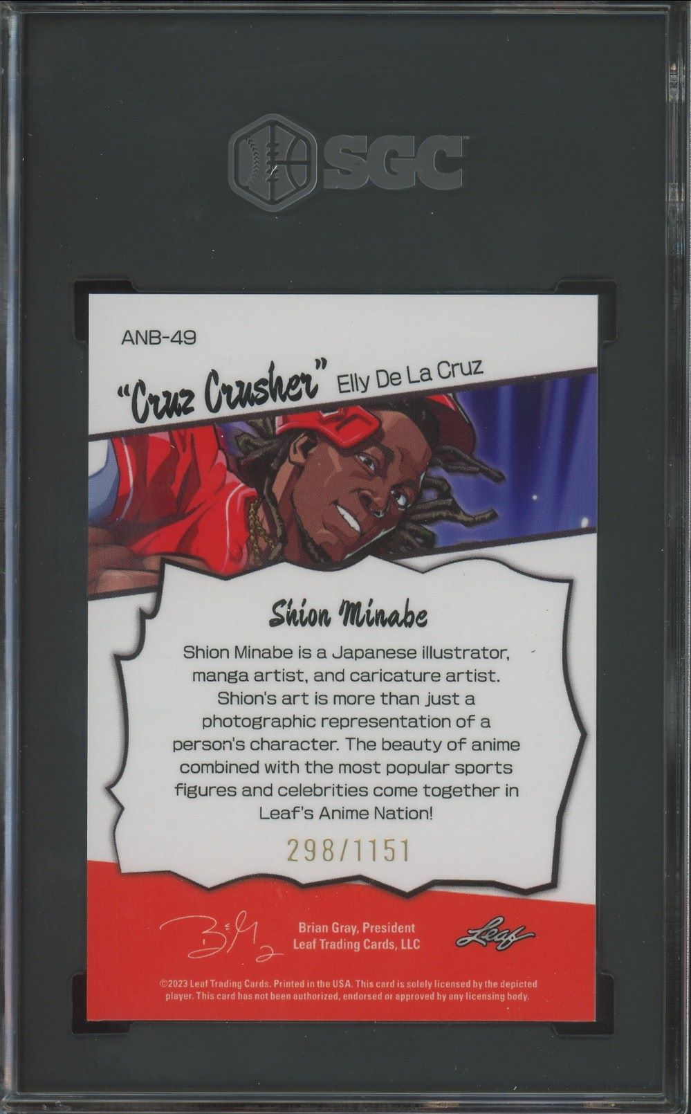 2023 Leaf Metal Elly De La Cruz Anime Nation #/1151 #ANB-49 SGC 8