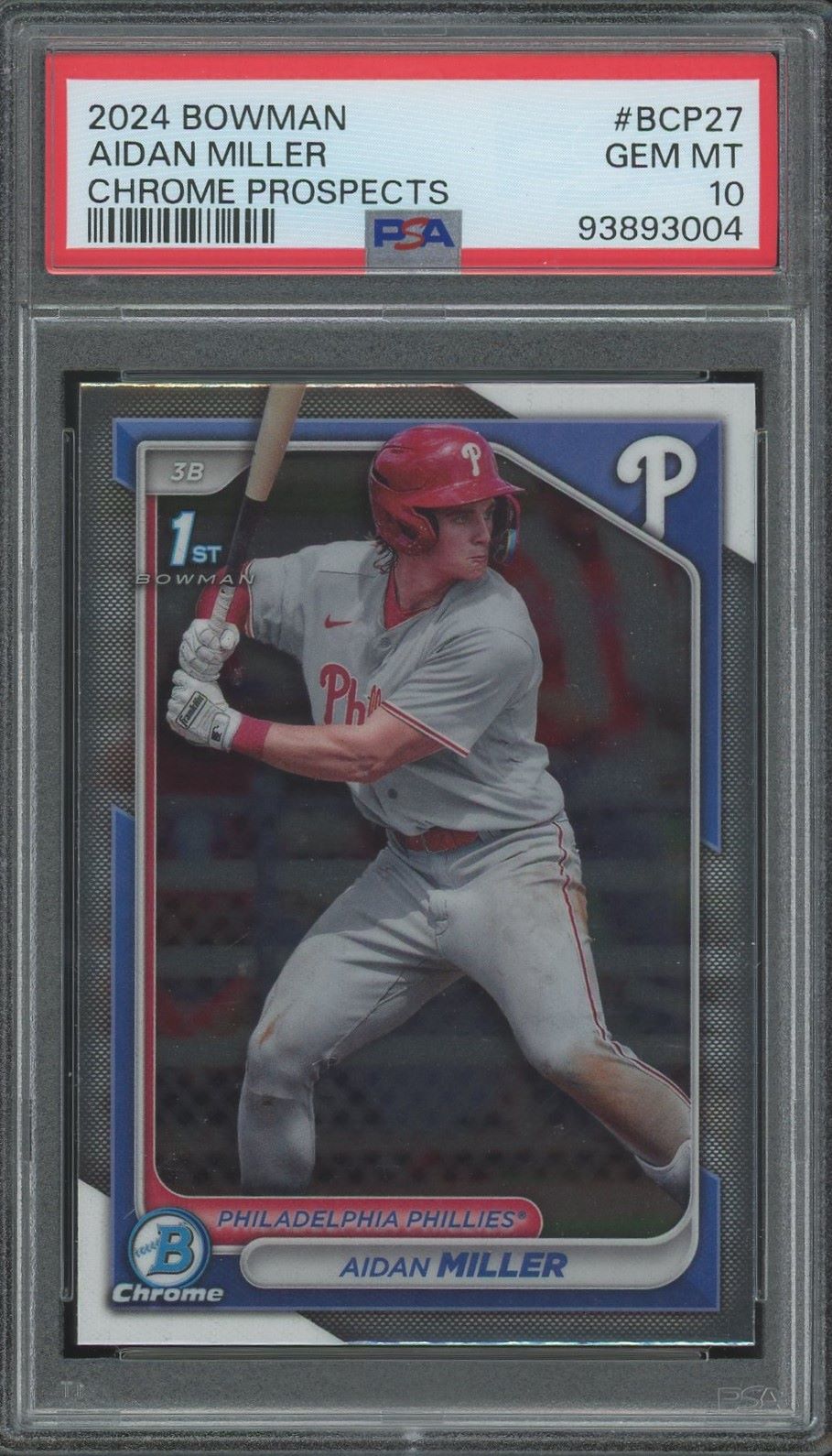 2024 Bowman Chrome Aidan Miller 1st Bowman #BCP-27 PSA 10