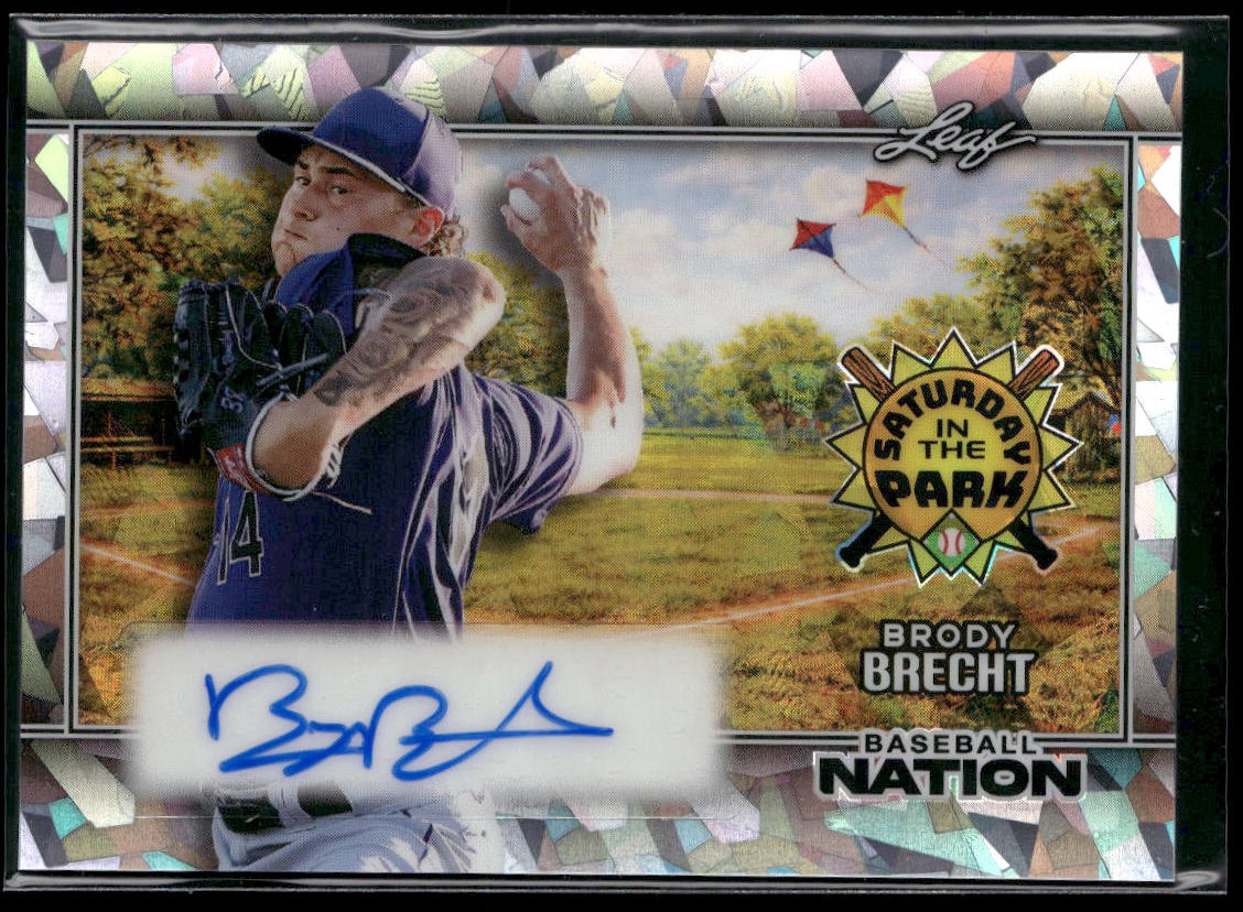 2026 Leaf Baseball Nation Brody Brecht Sat in Park Auto Cyl Sil #/25