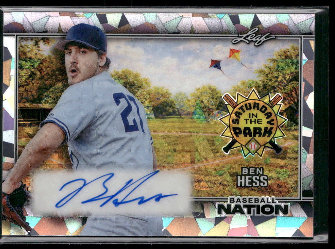 2026 Leaf Baseball Nation Ben Hess Sat in the Park Auto Crystal Sil #/25 #SA-BH1