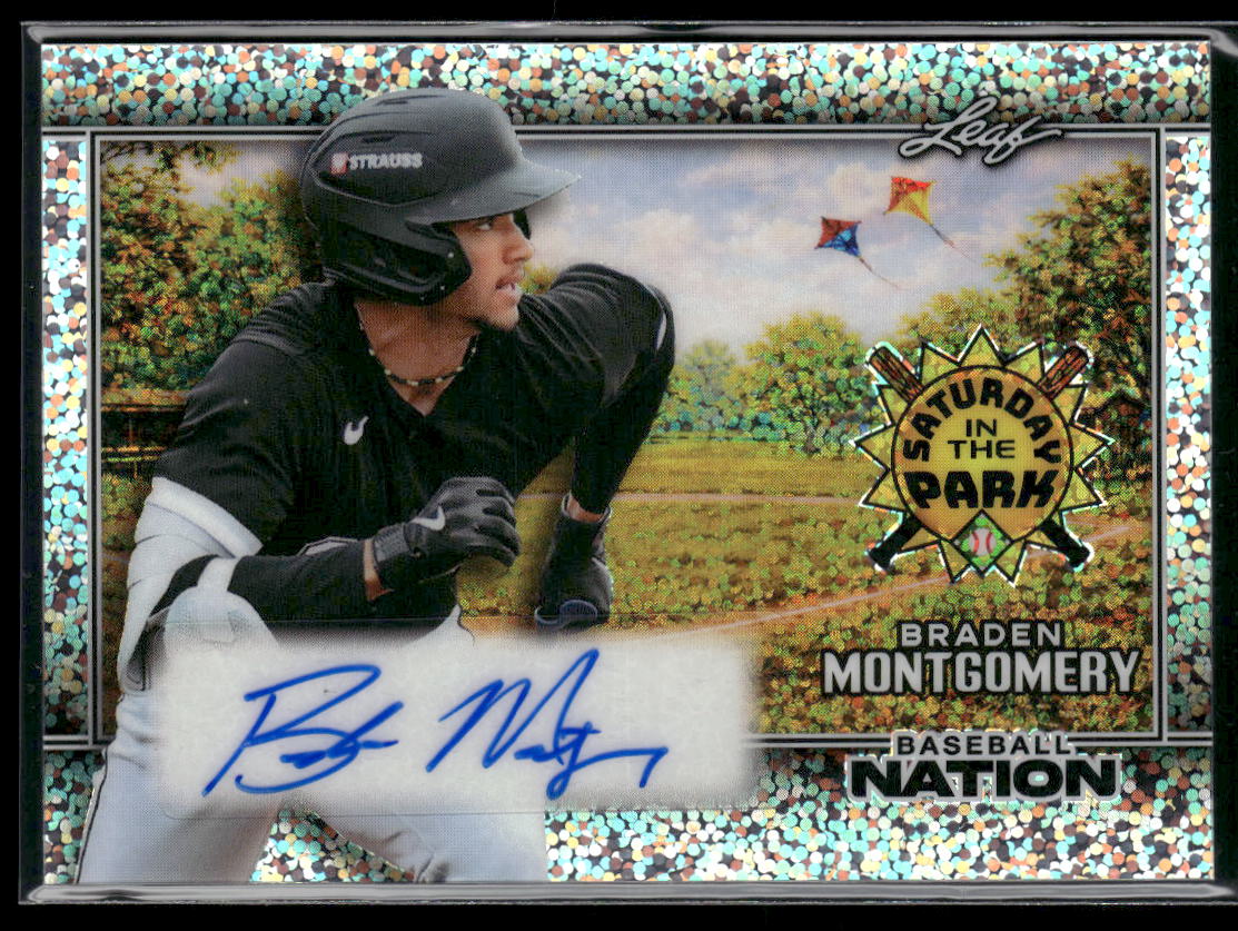 2026 Leaf Baseball Nation Braden Montgomery Sat in the Park Auto Sil Disco #/25