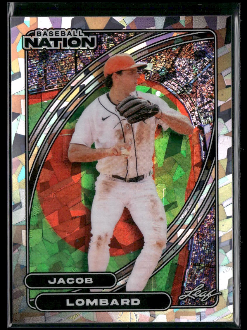 2026 Leaf Baseball Nation #88 Jacob Lombard Base Crystal Silver #/65