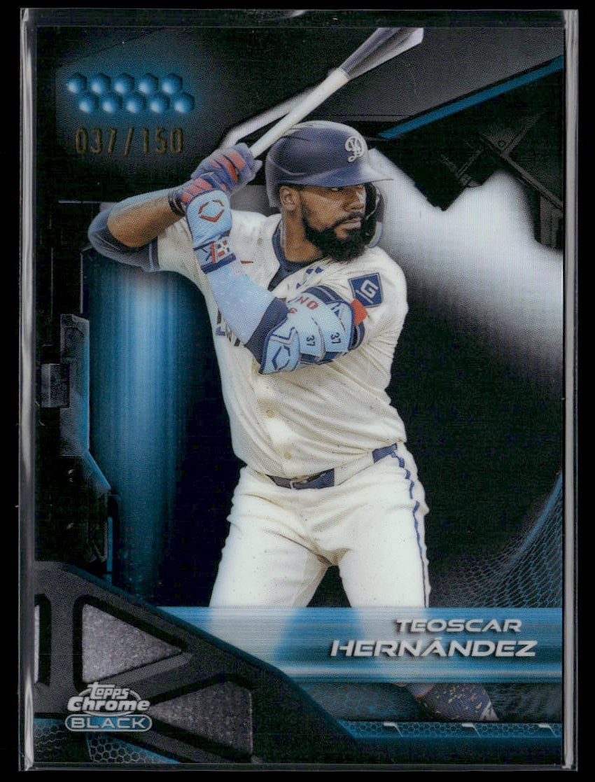 2026 Topps Chrome Black Teoscar Hernández Blue Refractors #/150 #20