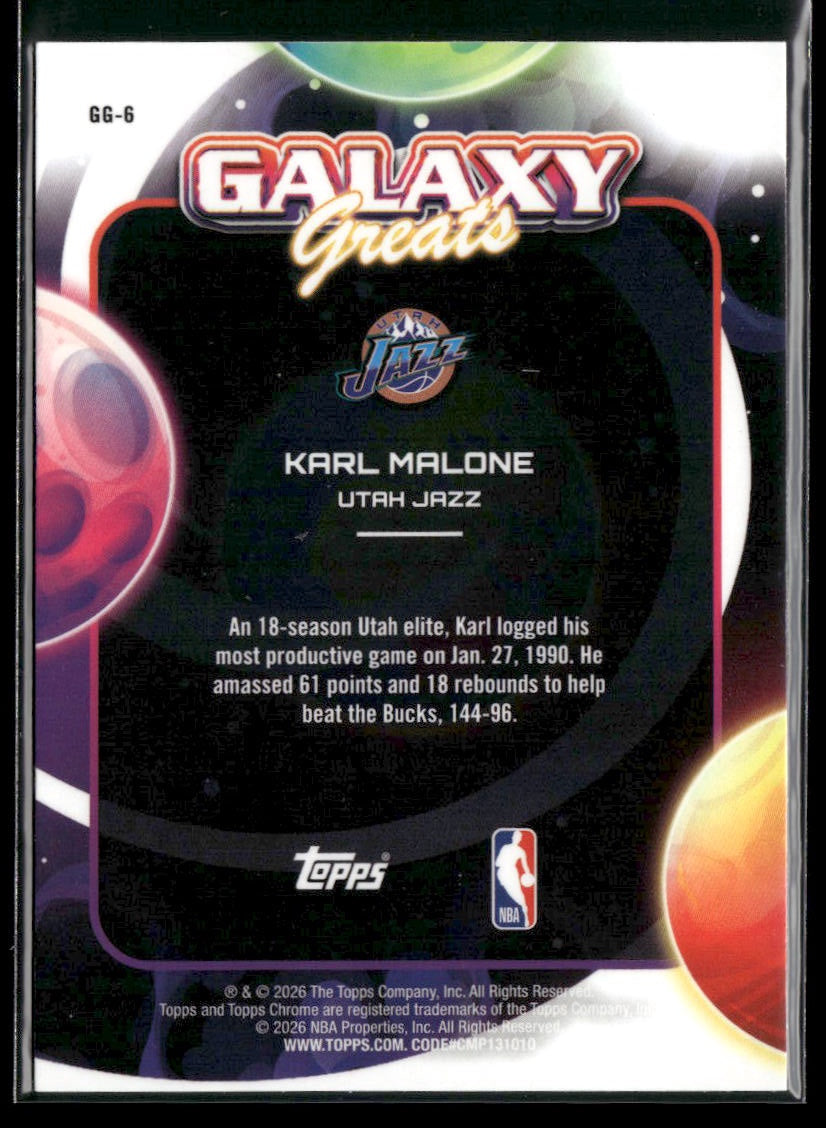 2025-26 Topps Chrome Cosmic Karl Malone Galaxy Greats #GG-6