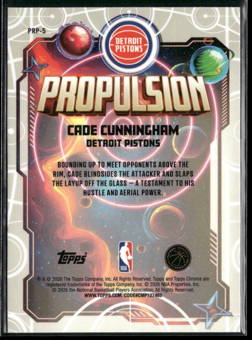 2025-26 Topps Chrome Cosmic Cade Cunningham Propulsion #PRP-5