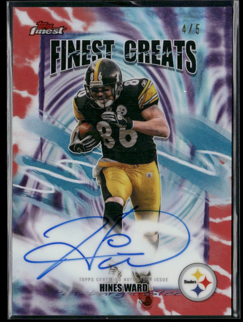 2025 Finest Hines Ward Finest Greats Autographs Red #FGA-HW