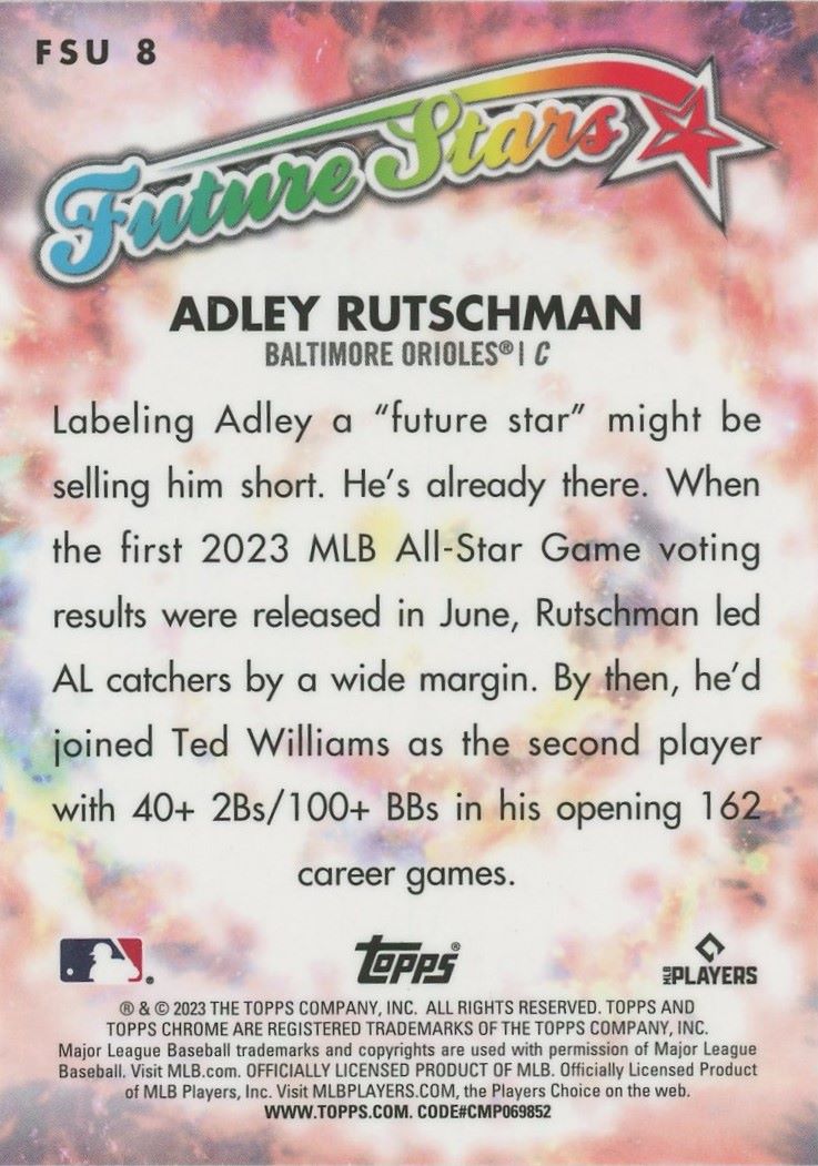 2023 Topps Chrome Update Adley Rutschman Future Stars #FSU-8