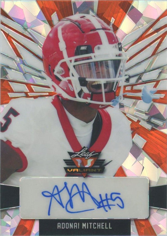 Adonai Mitchell 2022 Leaf Valiant Orange Crystal Auto #5/20 #PA-AM1
