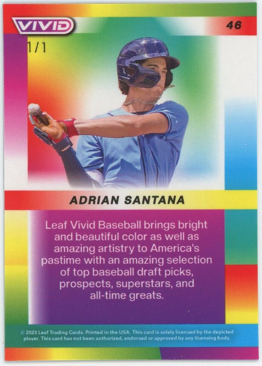 2023 Leaf Vivid Baseball Adrian Santana Blue Laser XRC #1/1 #46