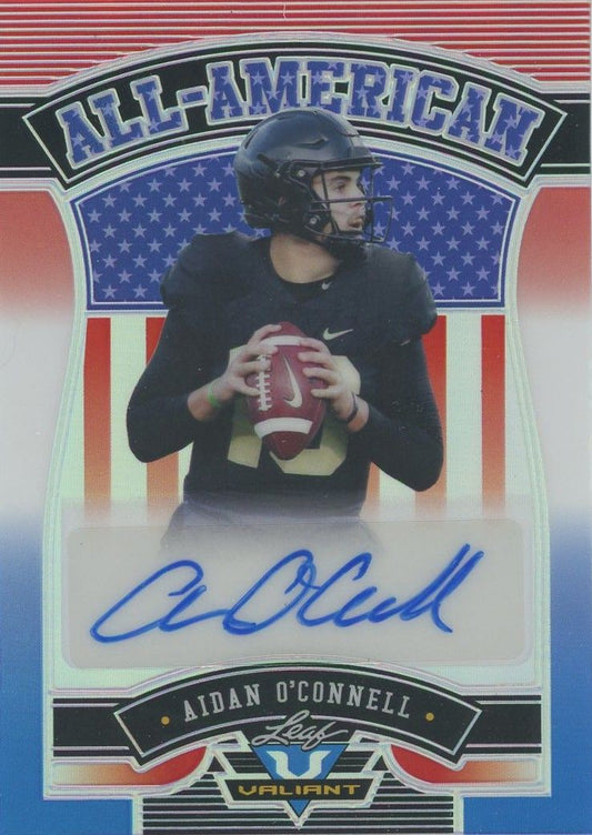 Aidan O'Connell 2022 Leaf Valiant All American Red White Blue Auto #5/7 #AA-AO1