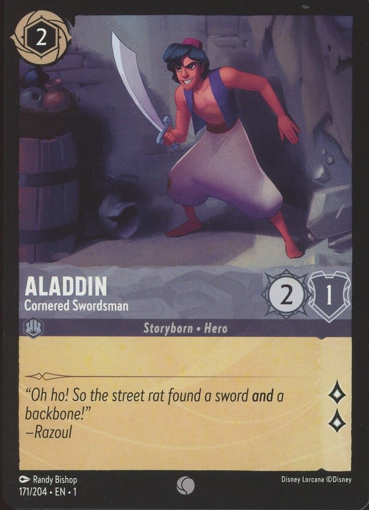 Disney Lorcana: The First Chapter Aladdin Cornered Swordsman Common #171