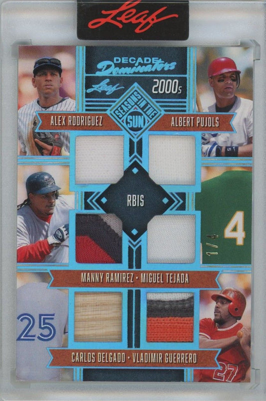 ARod, Pujos, Ramirez,Tejada, Guerrero 2025 Seasons In The Sun 6 Game Used Relic #1/4