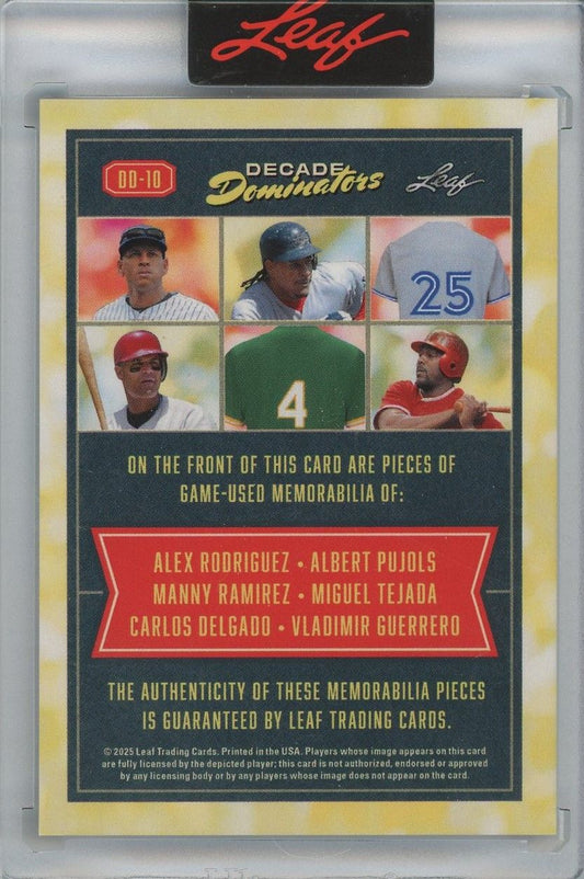ARod, Pujos, Ramirez,Tejada, Guerrero 2025 Seasons In The Sun 6 Game Used Relic #1/4